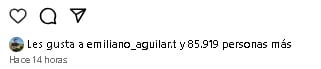 Emiliano Aguilar le da like al post de Dani Flow tirándole a Christian Nodal y Ángela Aguilar.