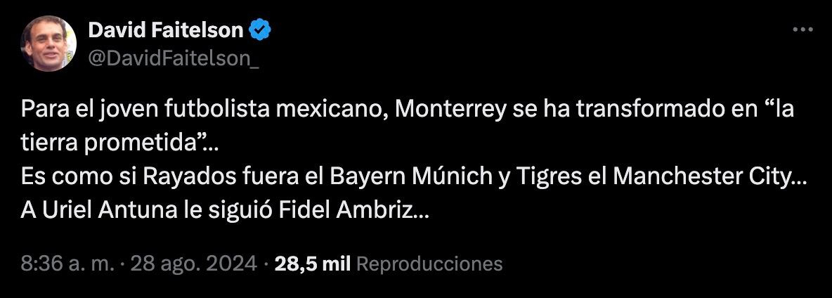 David Faitelson compara a los equipos regios con el Bayern Múnich y Manchester City
