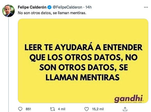Tuit de Felipe Calderón