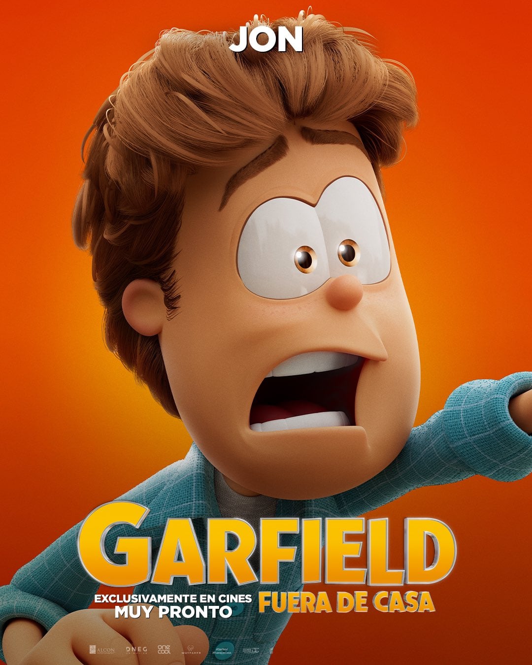 Jon en el póster de Garfield: Fuera de Casa