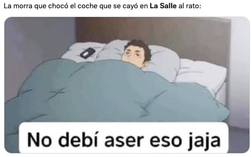 Memes de la caída del auto en La Salle