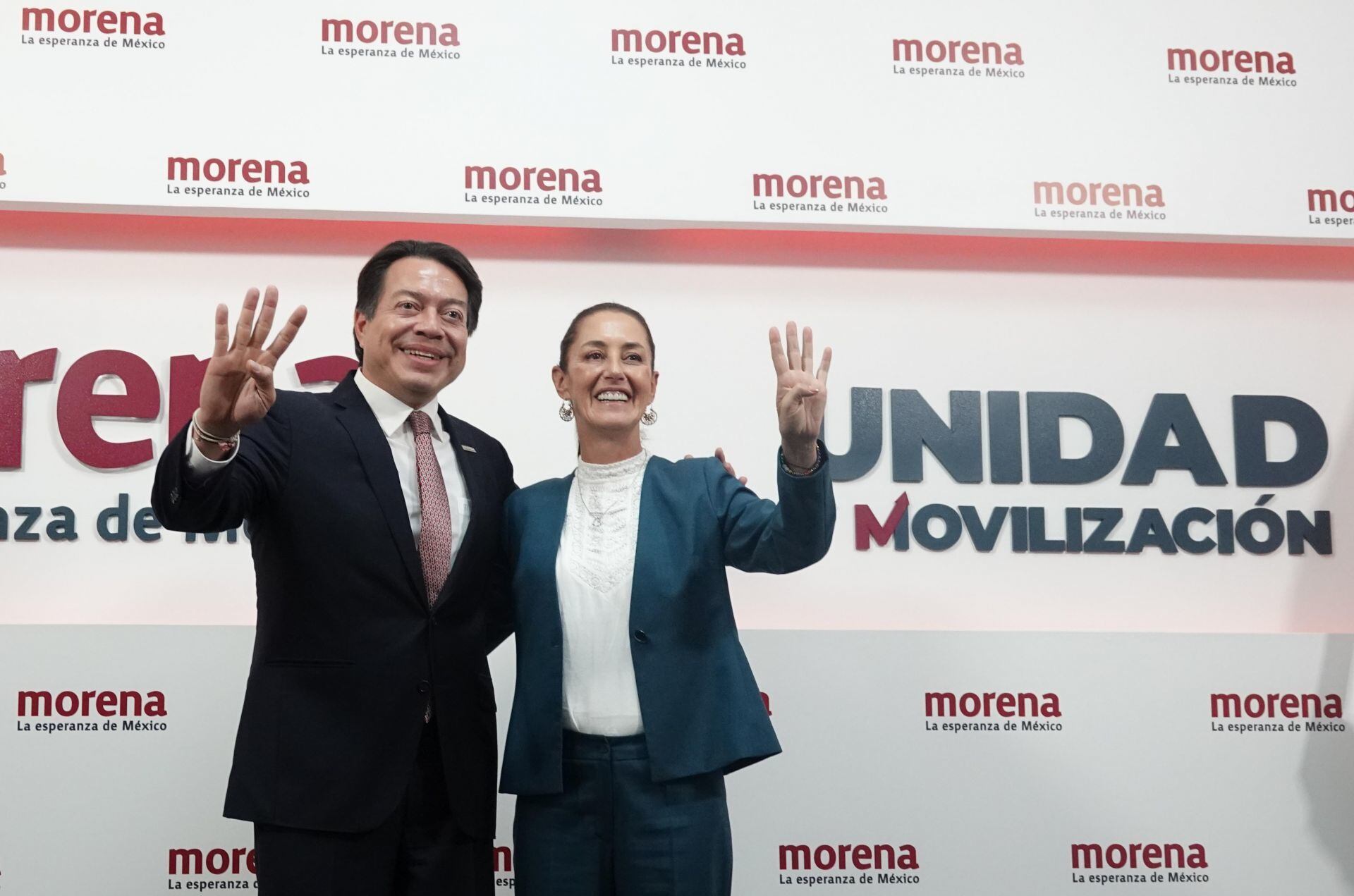 Mario Delgado, presidente de Morena, y Claudia Sheinbaum, coordinadora de los Comités en Defensa de la Cuarta Transformación