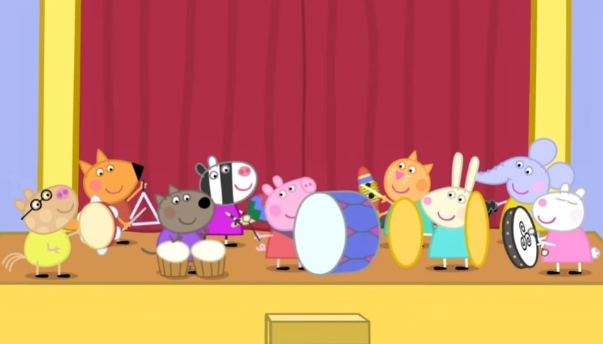 Peppa Pig aprende a tocar instrumentos musicales, capítulo completo en YouTube