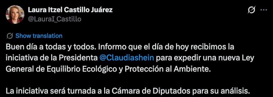 Sheinbaum envía nueva ley ambiental al Congreso