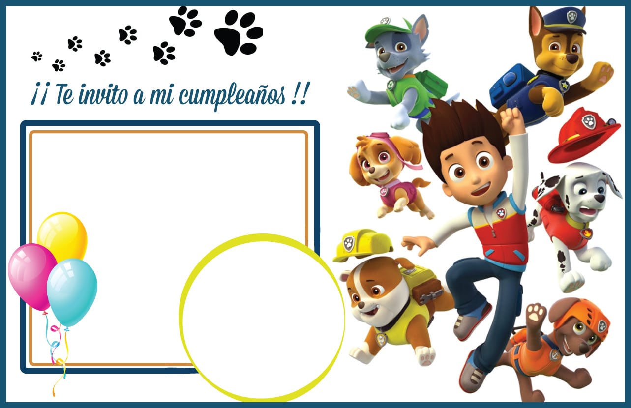 5 ideas de invitaciones de Paw Patrol para editar o hacer tú mismo si armas fiesta
