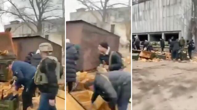 Capturas de video de cómo reparten armas a la población civil de Kiev en Ucrania