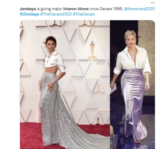 Zendaya es comparada con Sharon Stone.