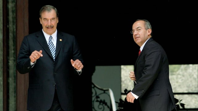 Vicente Fox y Felipe Calderón en septiembre de 2006