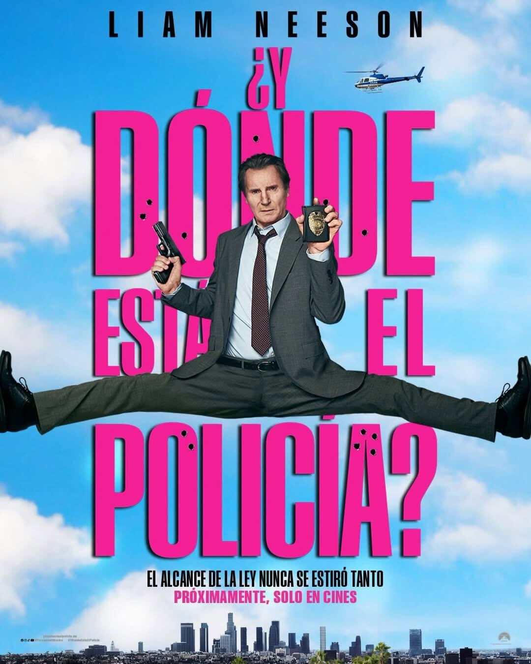 Y dónde está el policía, póster con Liam Neeson