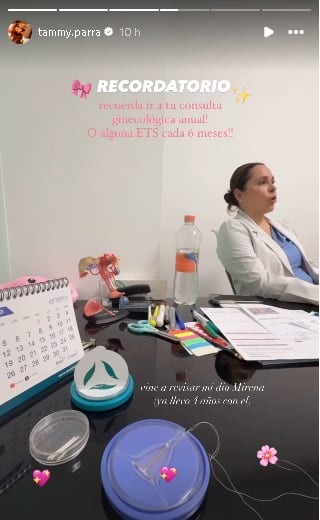 Tammy Parra fue el ginecólogo a una revisión.