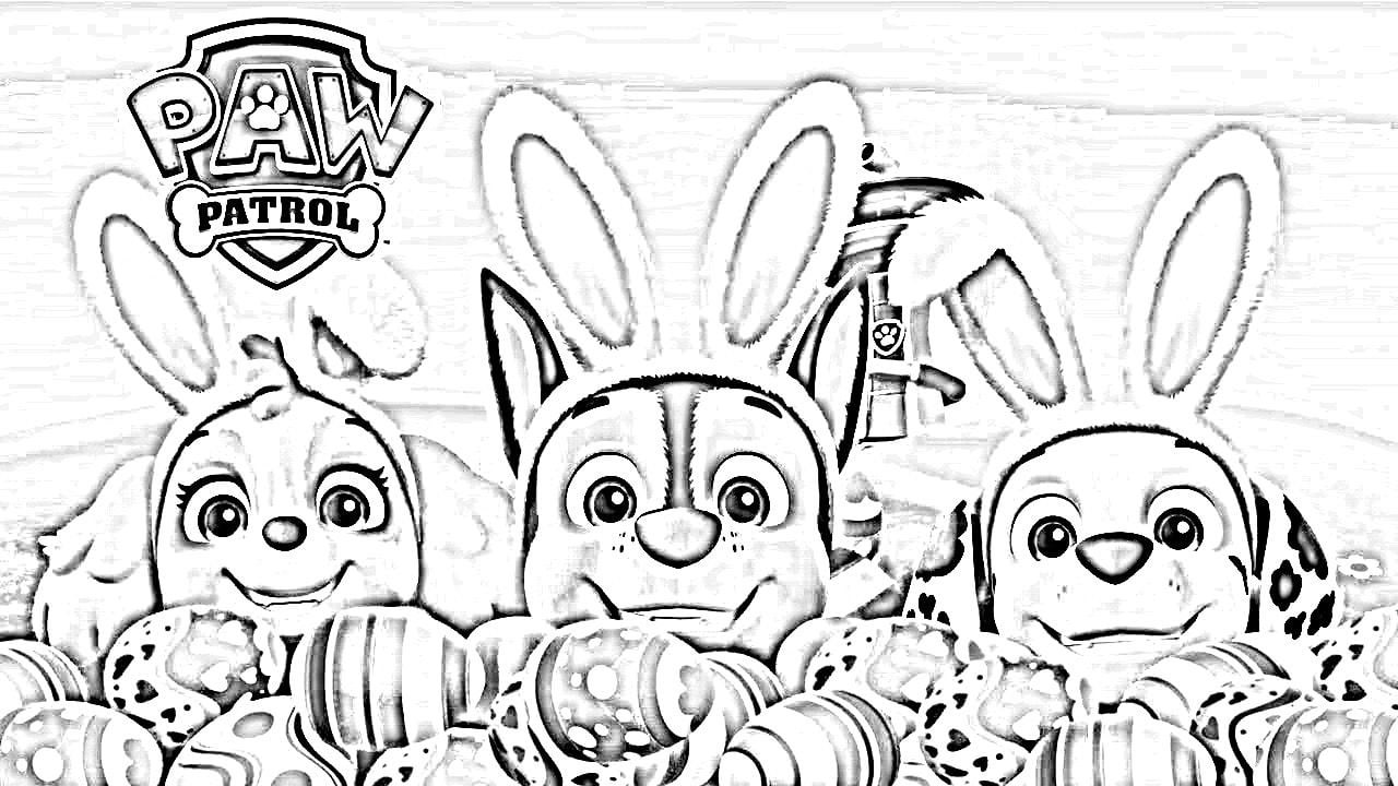Dibujos de Chase dePaw Patrol: Pascua