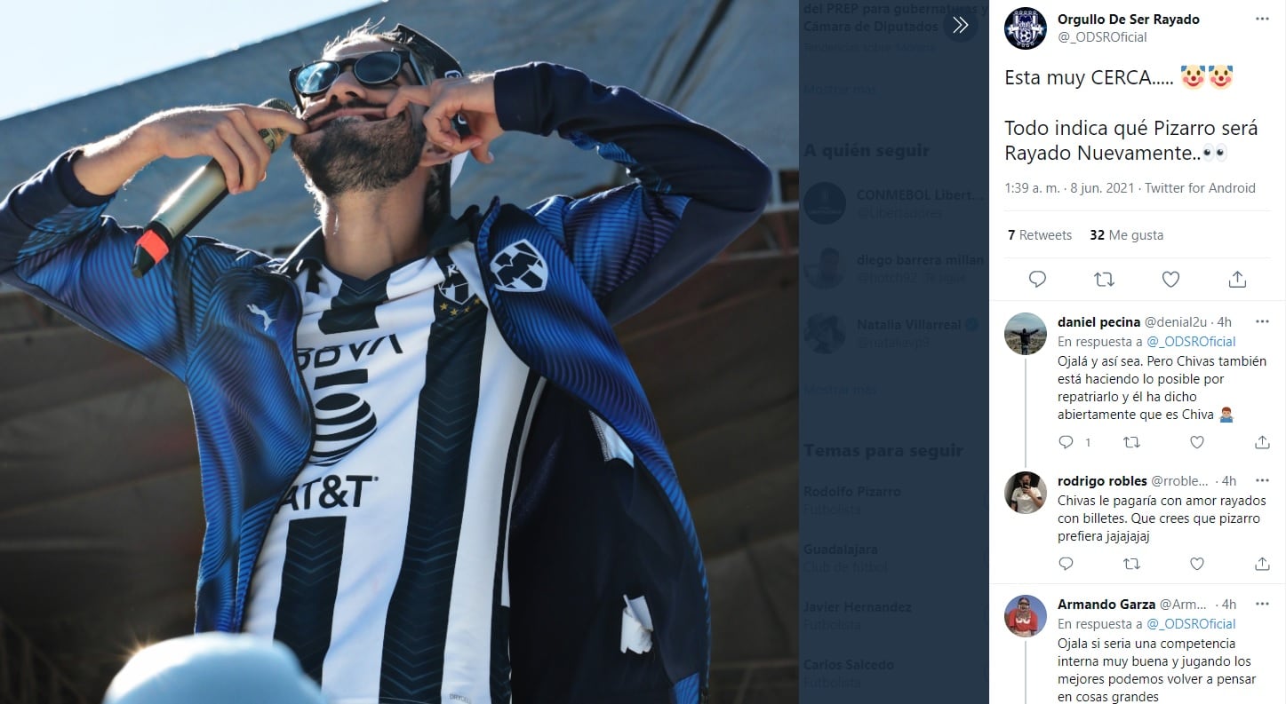 Rodolfo Pizarro estaría cerca de Rayados