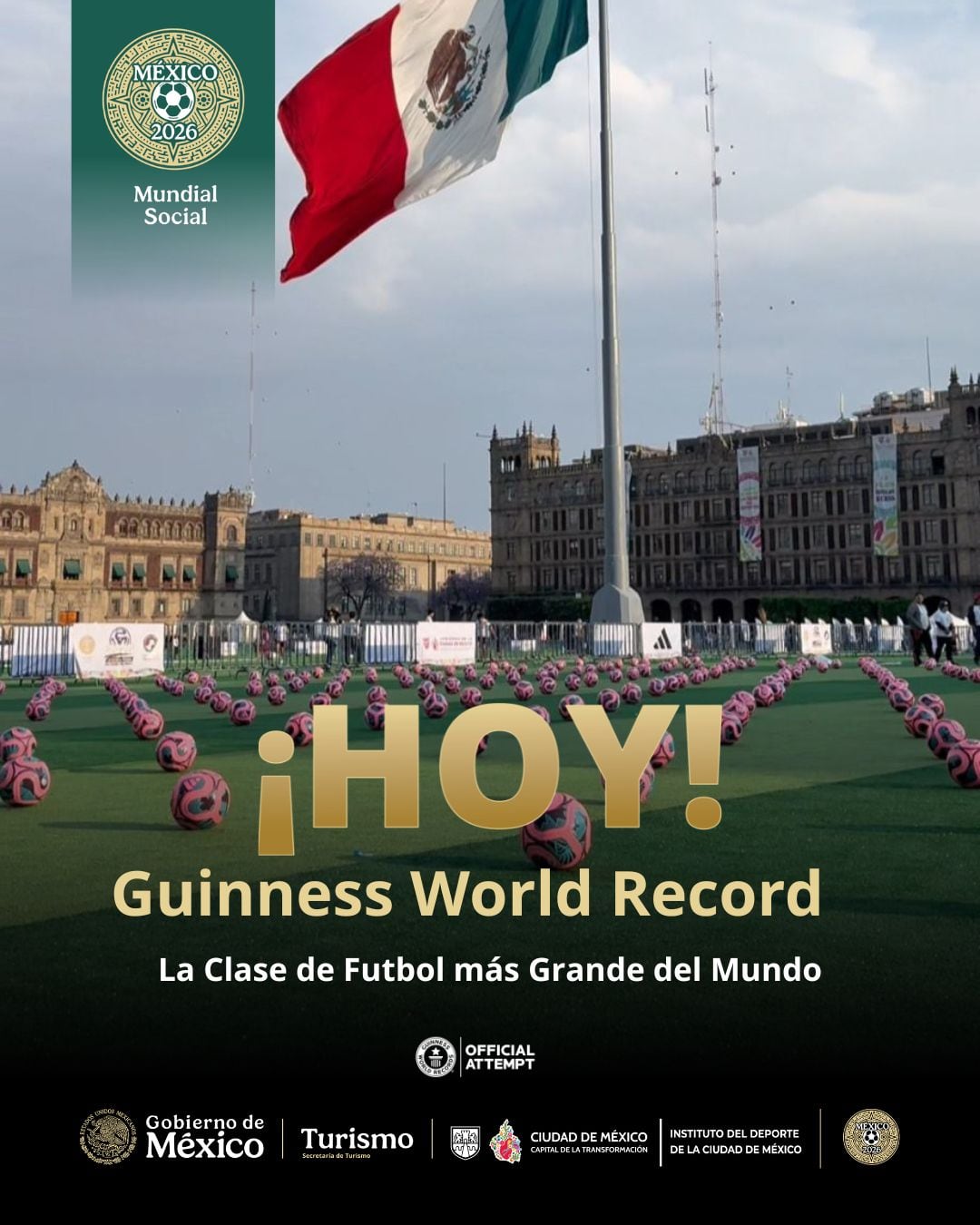 CDMX rompe Récord Guinness con la clase de futbol más grande del mundo