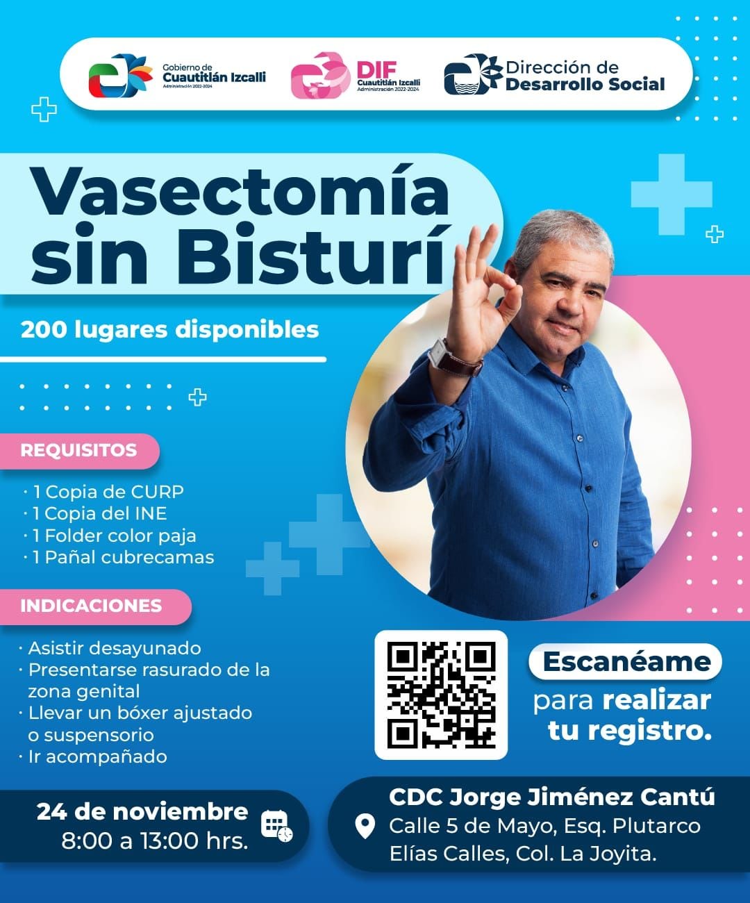 Invitan a jornada de vasectomía sin bisturí en Cuautitlán Izcalli