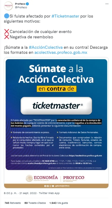 Profeco convoca a acción colectiva por boletos clonados para Dua Lipa