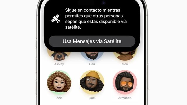 Mensajes vía satélite en iPhone
