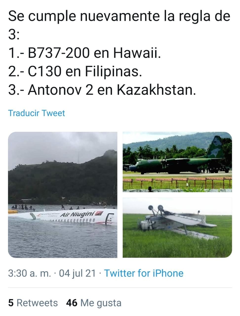 Publicación de Twitter