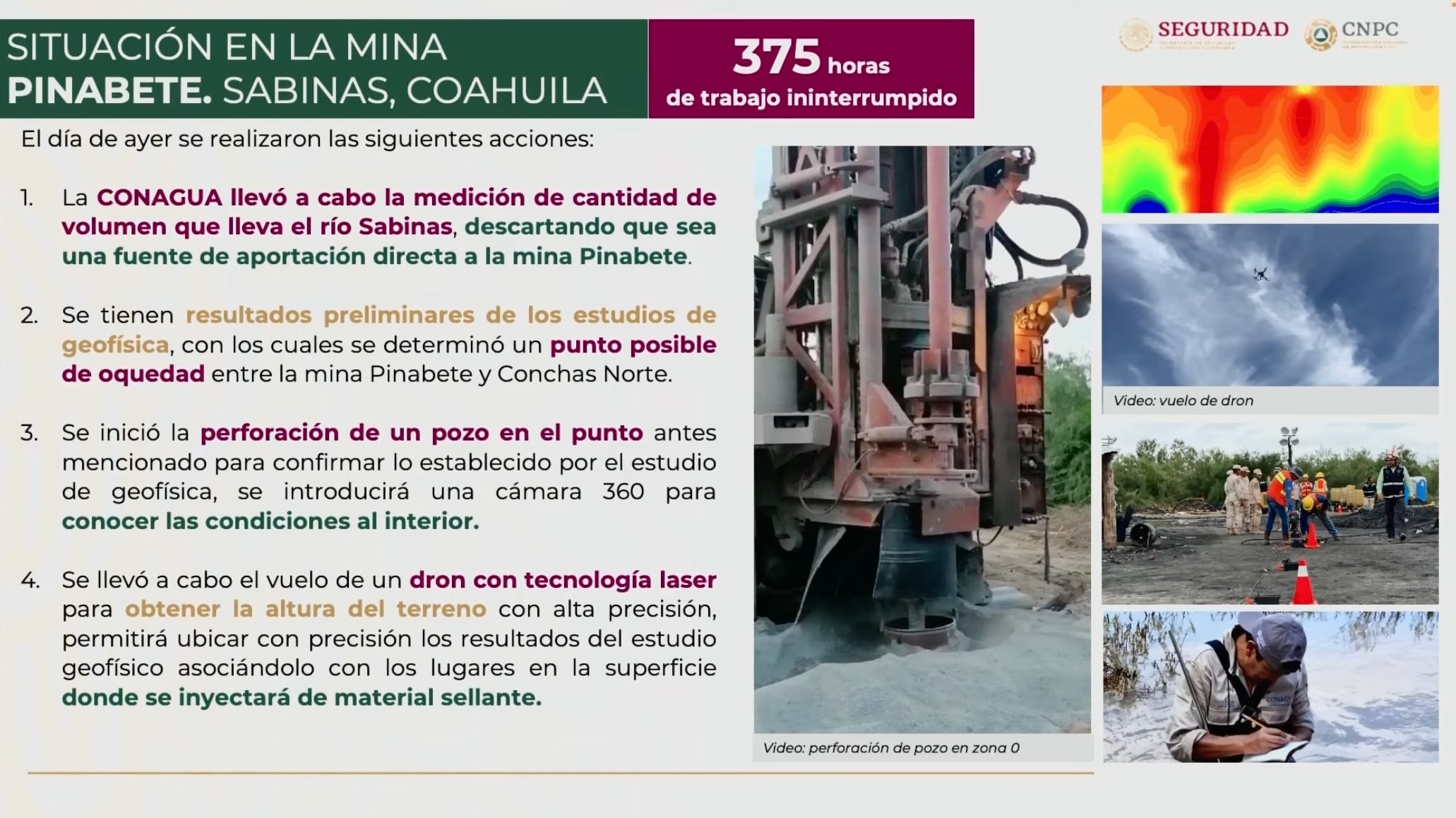 Informe de mineros en Sabinas, Coahuila
