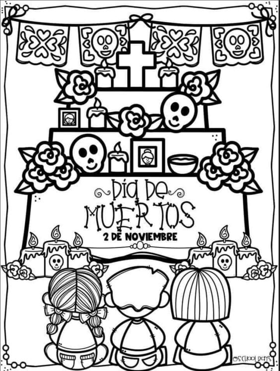 Altar de muertos, dibujos