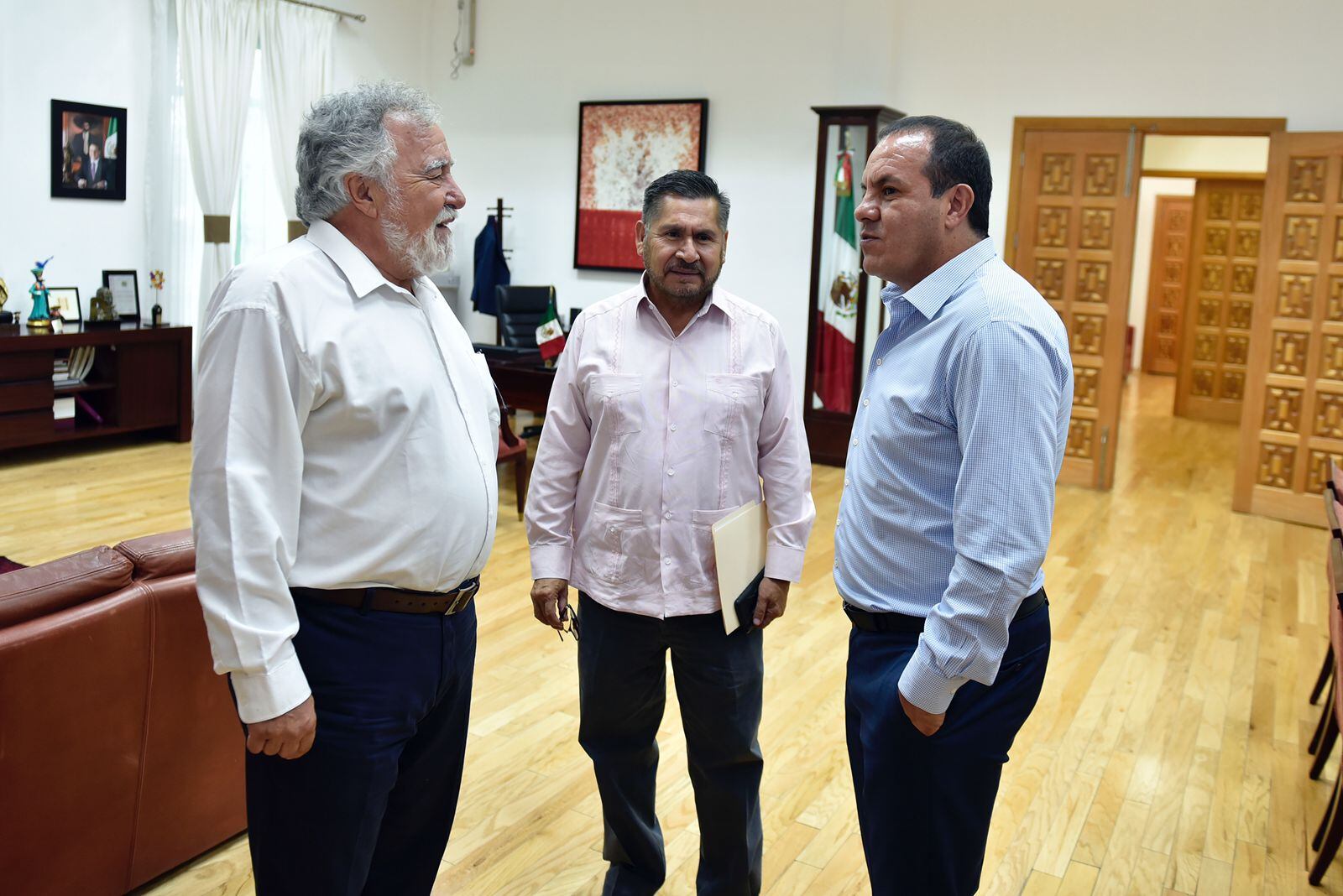Samuel Sotelo Salgado, Cuauhtémoc Blanco y Alejandro Encinas/ Gobierno de Morelos