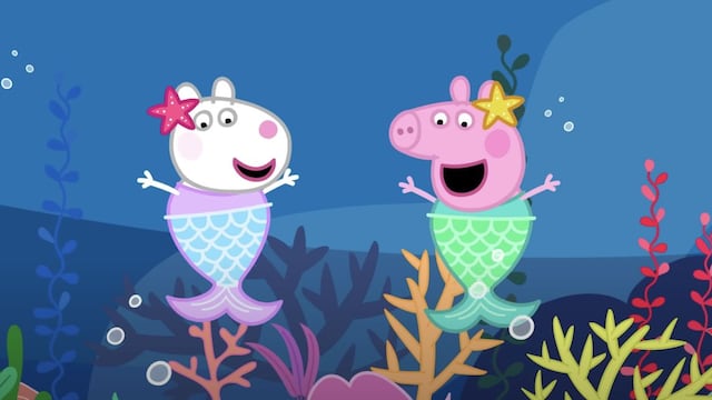 Peppa Pig es una sirena mágica con Suzy Oveja