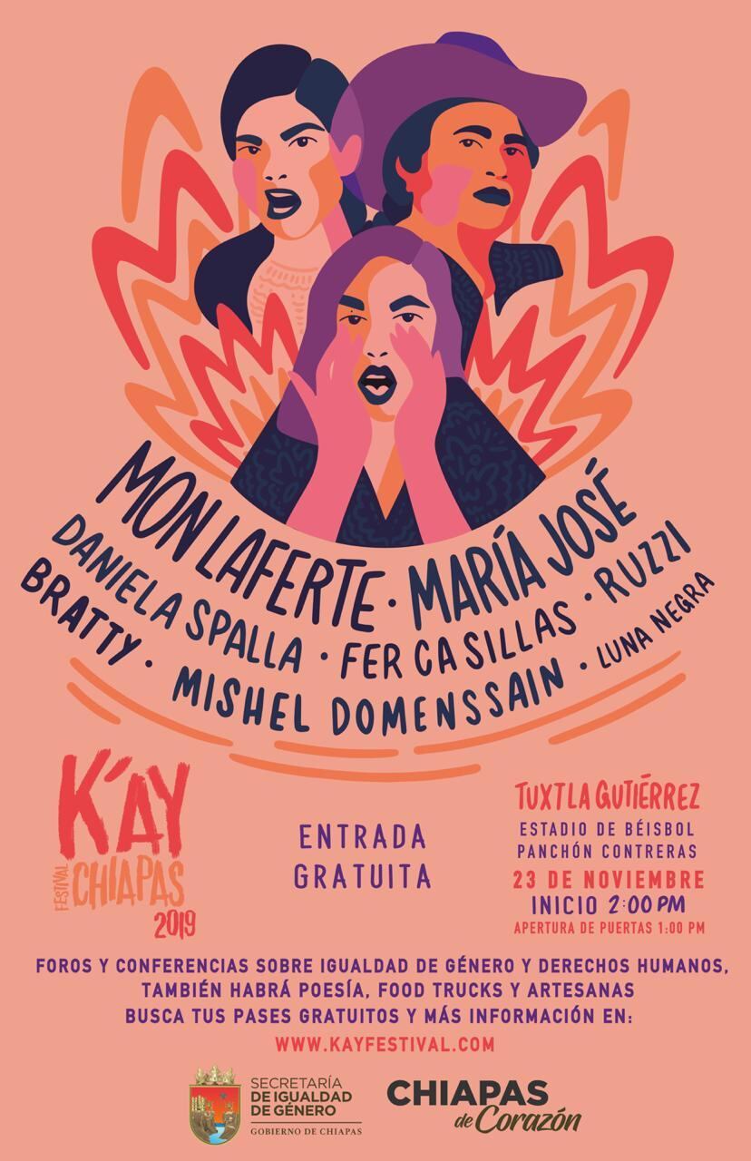 Mon Laferte, María José, Daniela Spalla, Fer Casillas, Bratty y Mishel Domenssain, entre otras artistas se talla internacional estarán en el festival.