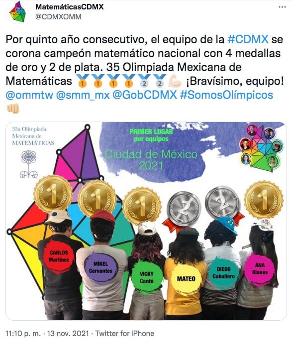 Equipo CDMX de la Olimpiada Mexicana de Matemáticas