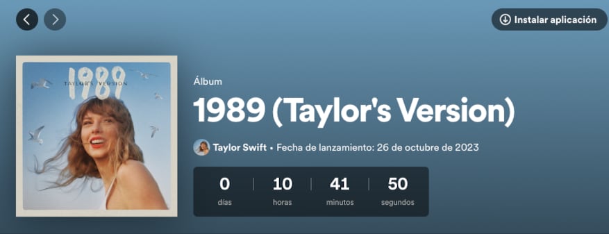 Esta es la hora de lanzamiento del disco de Taylor Swift , 1989 Taylor's Version