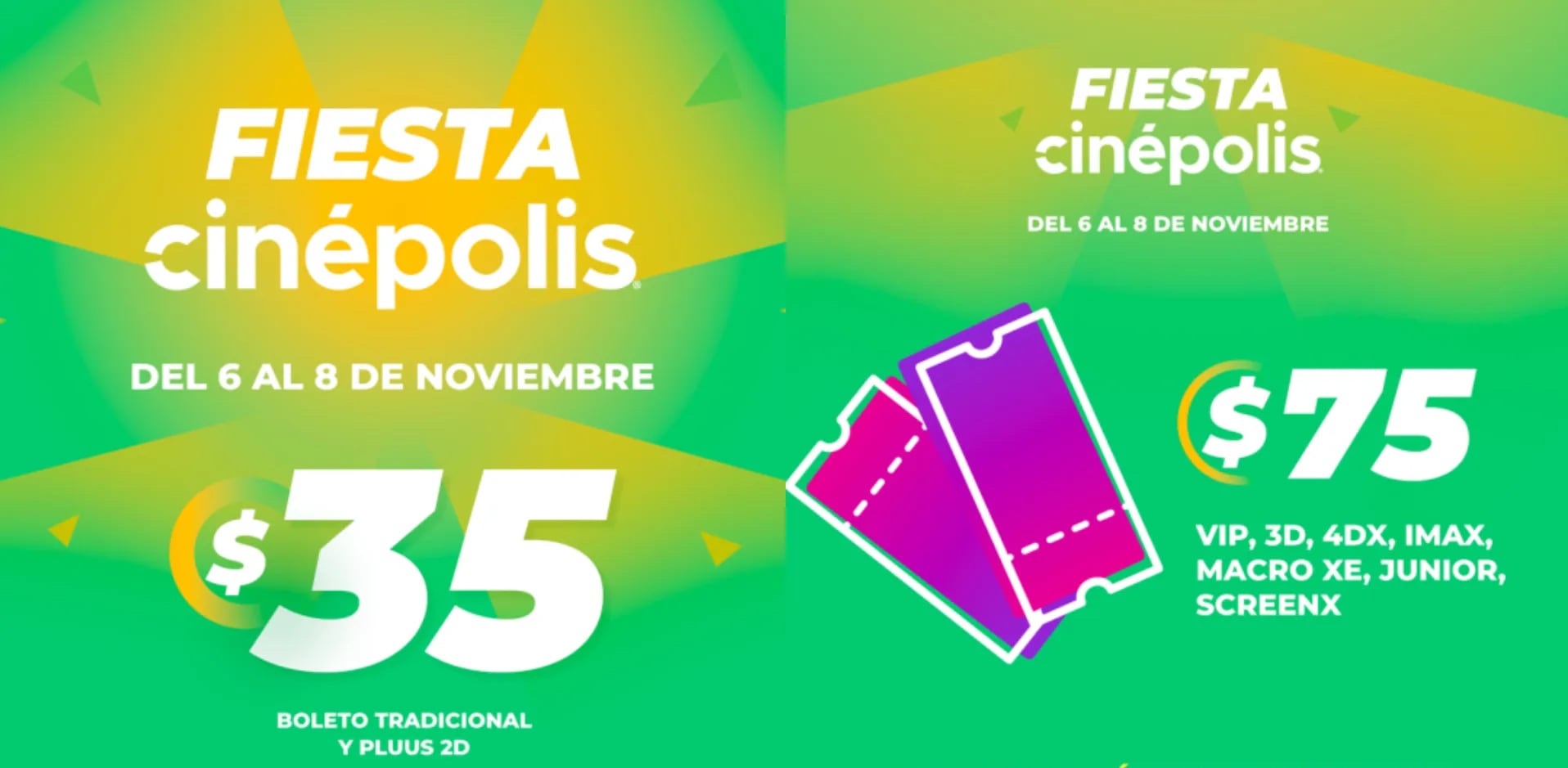 El increíble precio de los boletos de Cinépolis por Fiesta del Cine válido para estos días