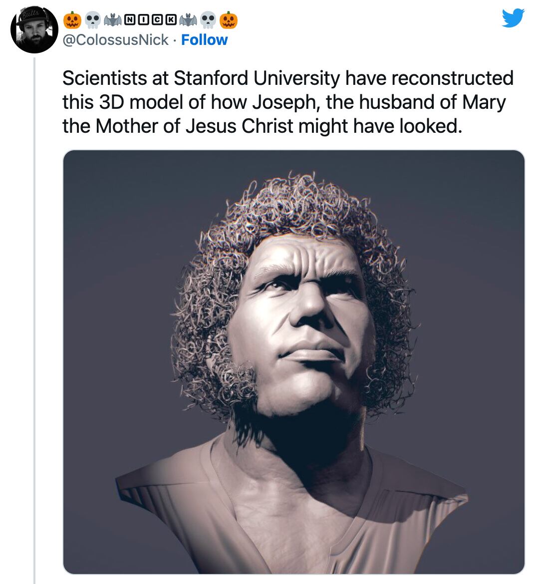 Andre el gigante como la Virgen María