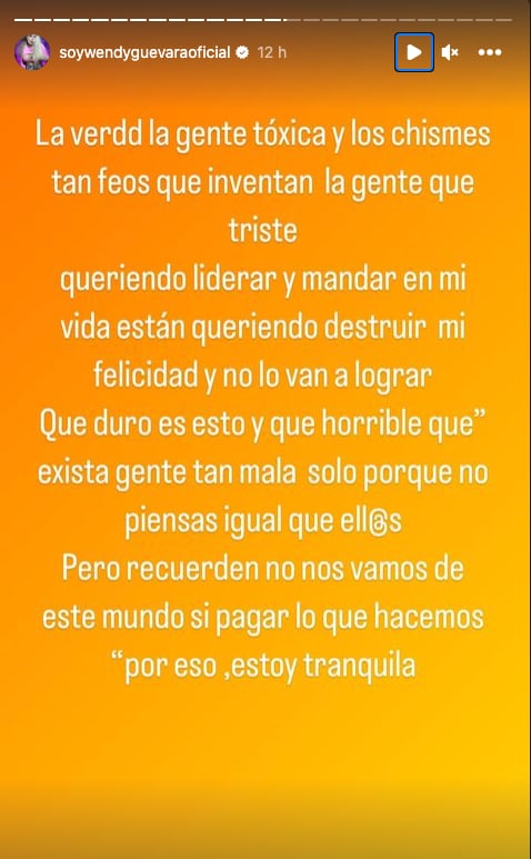 Wendy Guevara está harta de las críticas a su vida