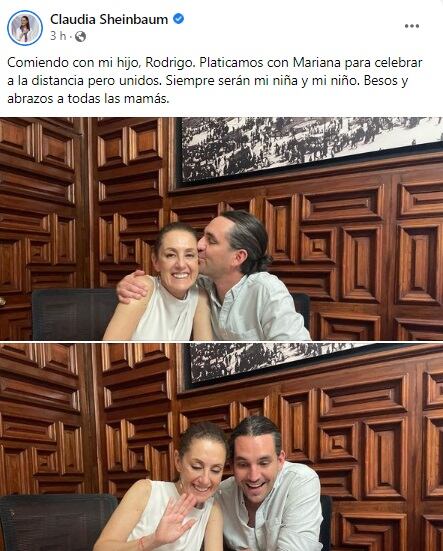 Claudia Sheinbaum y su hijo Rodrigo Ímaz