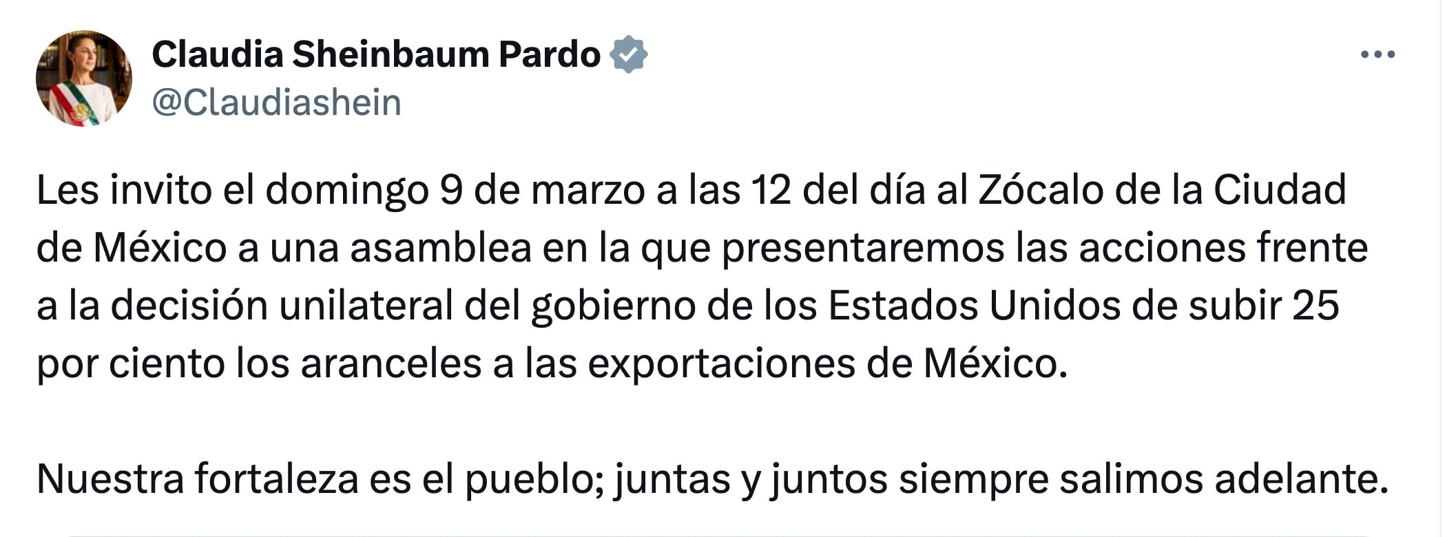 Claudia Sheinbaum sobre asamblea informativa en el Zócalo