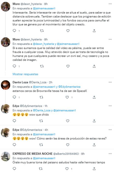 Reacciones al avistamiento de un OVNI en Tamaulipas que compartió Jaime Maussan