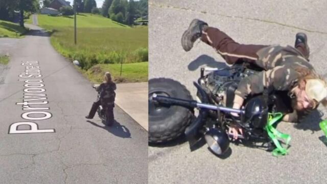 Google Street View captó este curioso accidente