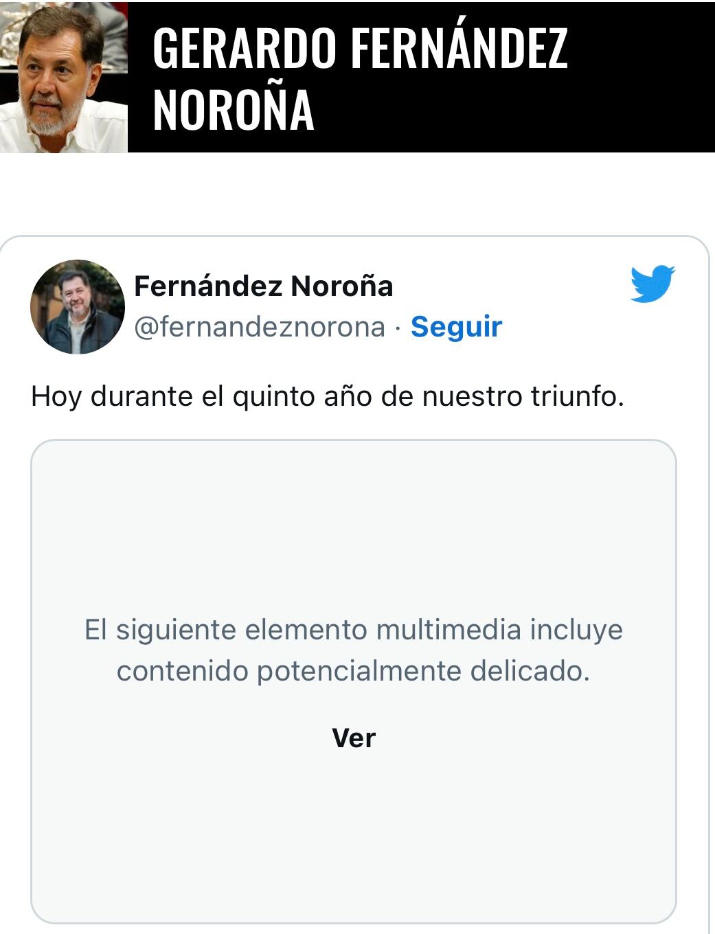 Tuit con advertencia