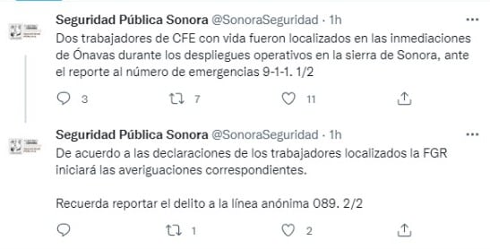 Matan a 3 trabajadores de la CFE en Ónavas, Sonora