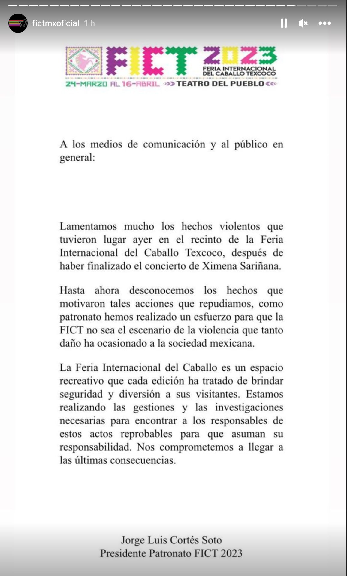 Comunicado de prensa de la Feria del Caballo Texcoco