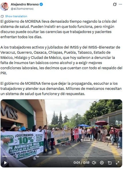 Trabajadores y jubilados del IMSS protestan en CDMX y afectan Circuito Interior