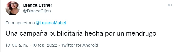 Captura de pantalla de Tuit de un usuario quejándose de la campaña publicitaria de Buger King en España