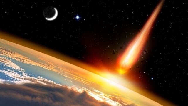 Asteroide chocando con la Tierra