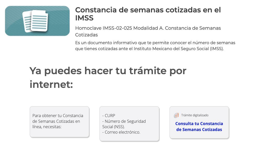 Constancia de semanas cotizadas