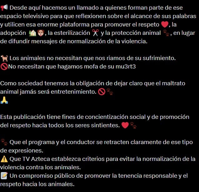 Exigen investigar a Pedro Sola tras polémicos comentarios sobre perros