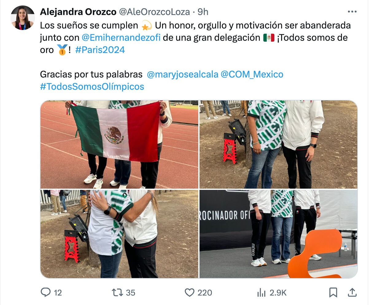 Mensaje de Alejandra Orozco.