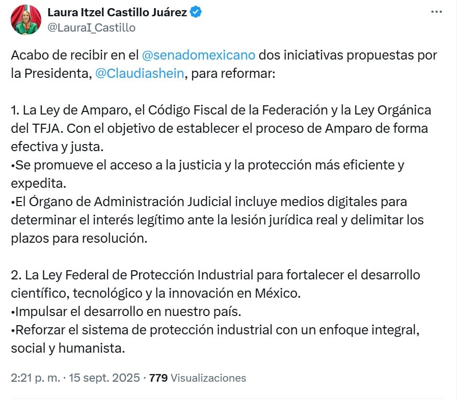 Claudia Sheinbaum envió dos iniciativas al Senado
