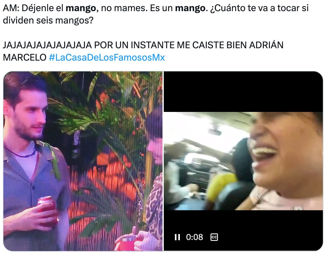 Memes del mango de Briggitte Bozzo en La Casa de los Famosos México 2024