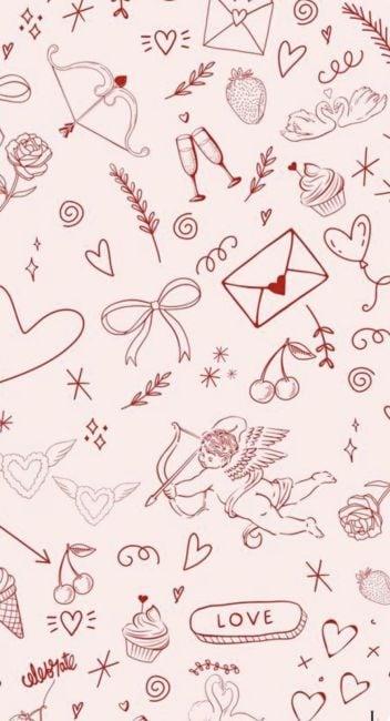 Fondo de pantalla con Cupido de San Valentín