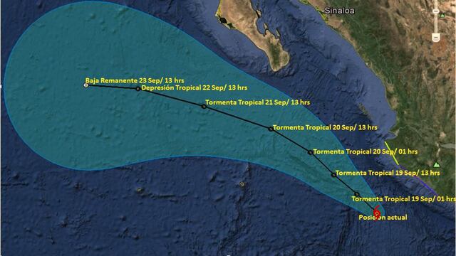 (@conagua_clima) Trayectoria de la tormenta tropical Polo