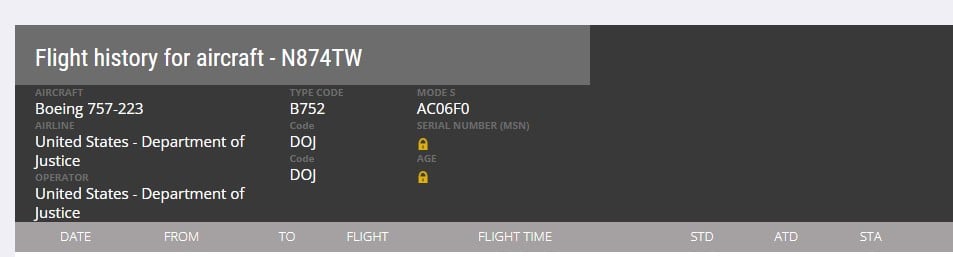Avión del Departamento de Justicia de Estados Unidos aterriza en el AICM