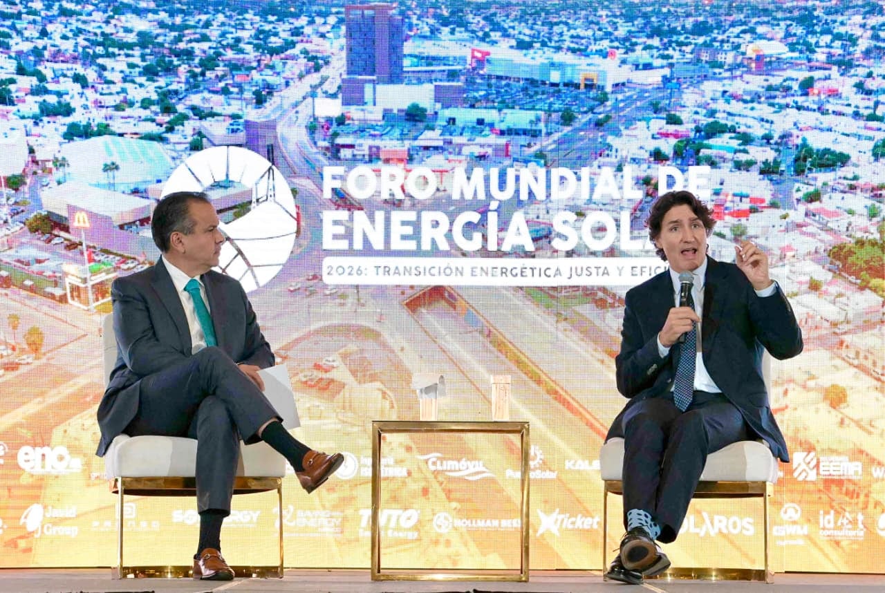 Justin Trudeau y Antonio Astiazarán en el Foro Mundial de Energía Solar 2026